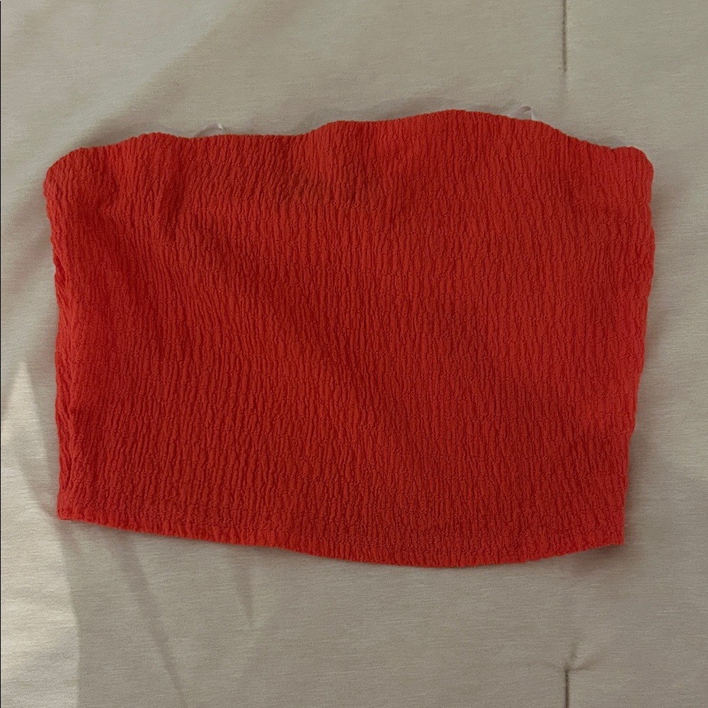 Red Strapless Tube Top